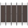 vidaXL 5-Panel Room Divider Brown 200x180 cm