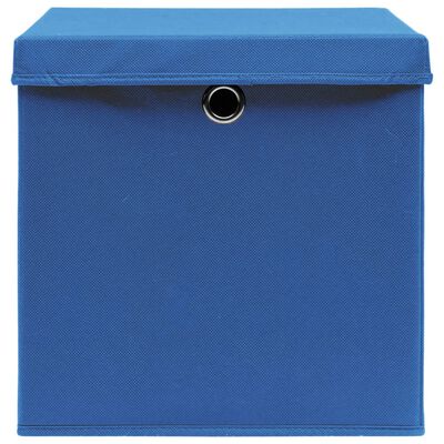 vidaXL Storage Boxes with Covers 10 pcs 28x28x28 cm Blue