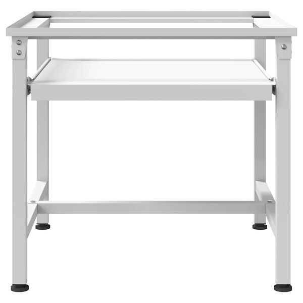 Washing Machine Pedestal with Pull-Out Shelf White