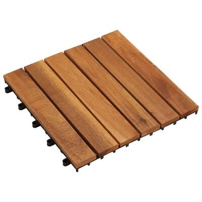 Decking Tiles Vertical Pattern 30 x 30 cm Acacia Set of 20