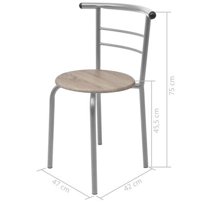 vidaXL Breakfast Bar Set MDF, silver vidaXL Breakfast Bar Set MDF