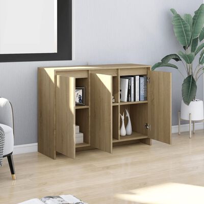 vidaXL Sideboard Sonoma Oak 102x33x75 cm Engineered Wood, sonoma oak vidaXL Sideboard Sonoma Oak 102x33x75 cm Engineered Wood