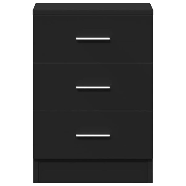 vidaXL Bedside Cabinets 2 pcs Black 38x35x56 cm Engineered Wood