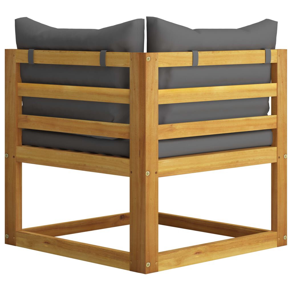 vidaXL 2-seater Garden Bench with Dark Grey Cushions