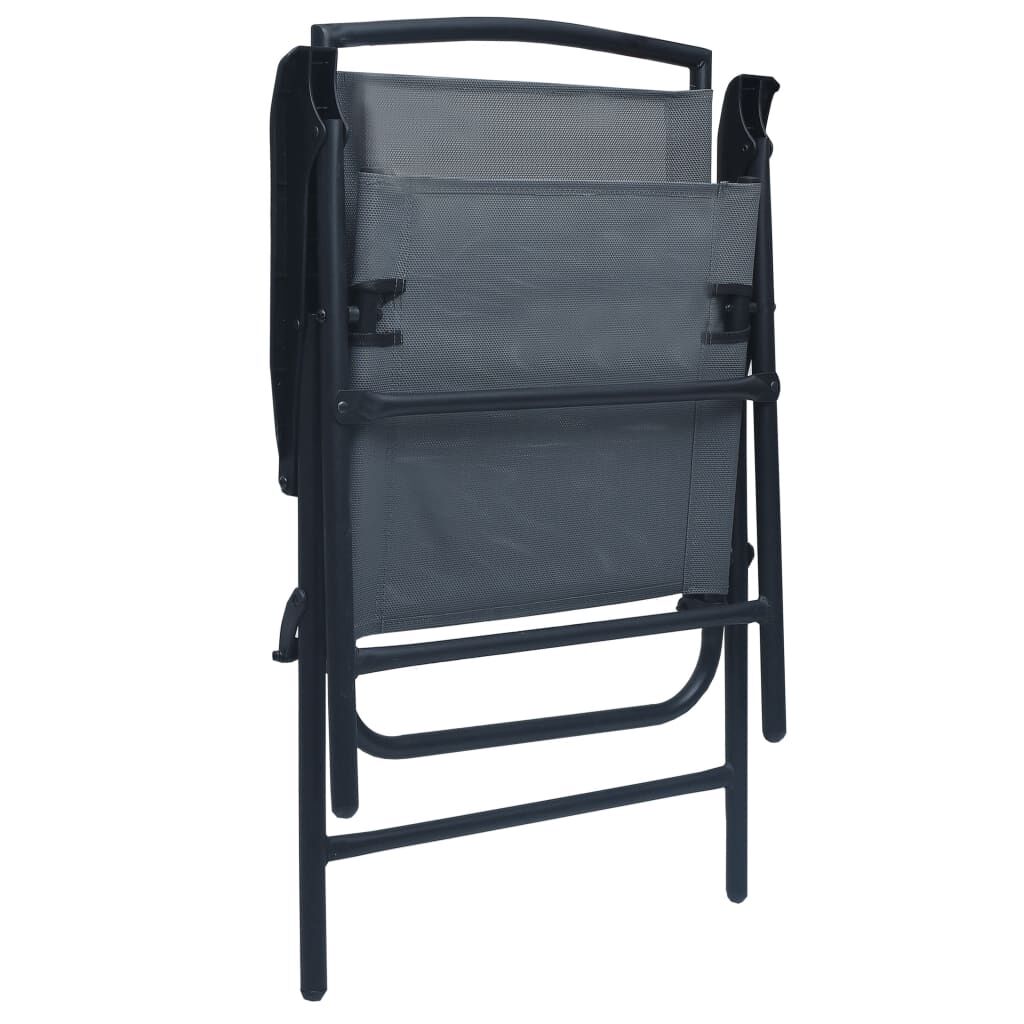 vidaXL Folding Garden Chairs 2 pcs Texilene Grey