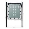 vidaXL Black Single Door Fence Gate 100 x 125 cm
