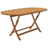 vidaXL 9 Piece Folding Garden Dining Set Solid Acacia Wood