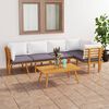 vidaXL 6 Piece Garden Lounge Set with Cushions Solid Wood Acacia