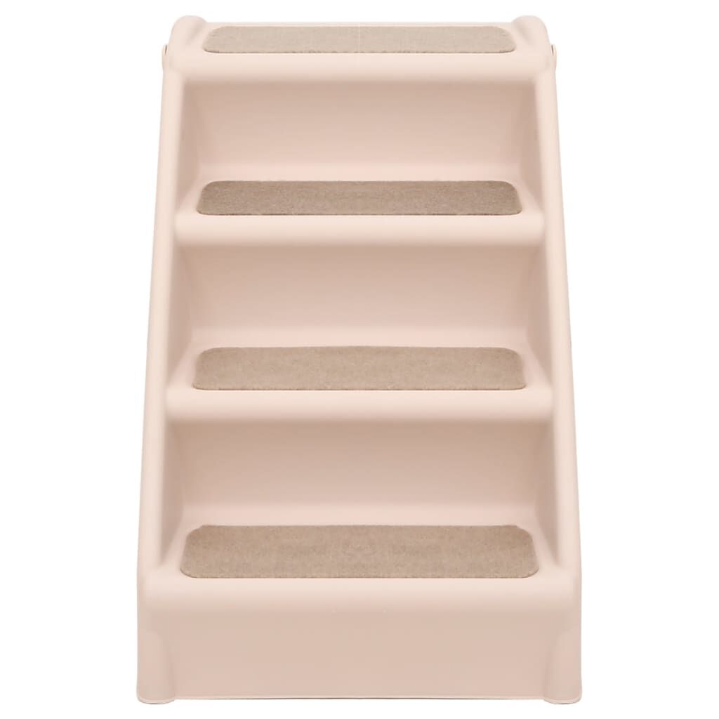vidaXL Folding Dog Stairs Cream 62x40x49.5 cm