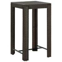 vidaXL Garden Bar Table Brown 60.5x60.5x110.5 cm Poly Rattan, brown vidaXL Garden Bar Table Brown 60.5x60.5x110.5 cm Poly Rattan