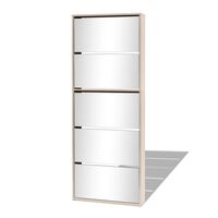 vidaXL Shoe Cabinet 5-Layer Mirror Oak 63x17x169.5 cm, oak vidaXL Shoe Cabinet 5-Layer Mirror Oak 63x17x169.5 cm