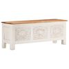 vidaXL Storage Box | White | Solid Acacia wood, MDF | Large | Lowboard