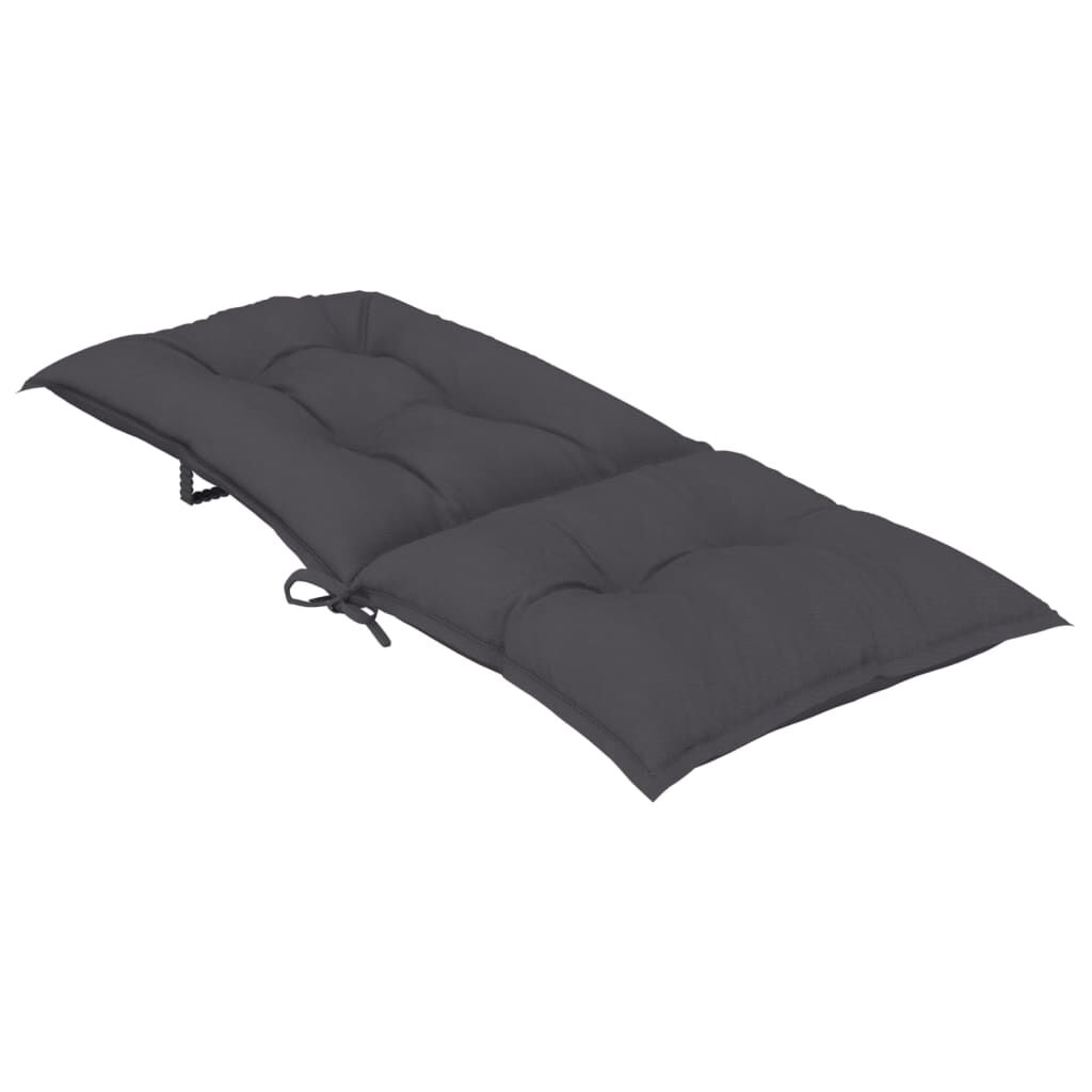 vidaXL Garden Highback Chair Cushions 6 pcs Anthracite 120x50x7 cm Fabric