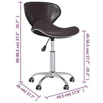 vidaXL Swivel Dining Chairs 2 pcs Brown Faux Leather