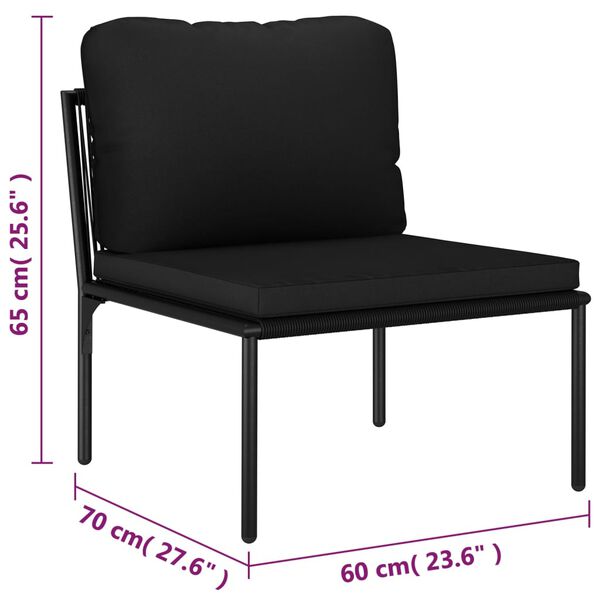 vidaXL 6 Piece Garden Lounge Set with Cushions Black PVC