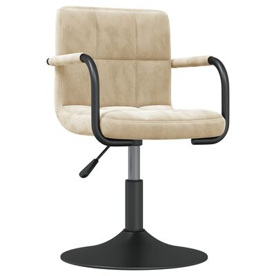 vidaXL Swivel Dining Chairs 2 pcs Cream Velvet, cream vidaXL Swivel Dining Chairs 2 pcs Cream Velvet