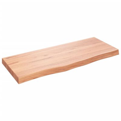 vidaXL Table Top Light Brown 100x40x(2-6) cm Treated Solid Wood Oak, light brown vidaXL Table Top Light Brown 100x40x(2-6) cm Treated Solid Wood Oak