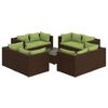 vidaXL 9 Piece Garden Lounge Set with Cushions Poly Rattan Brown