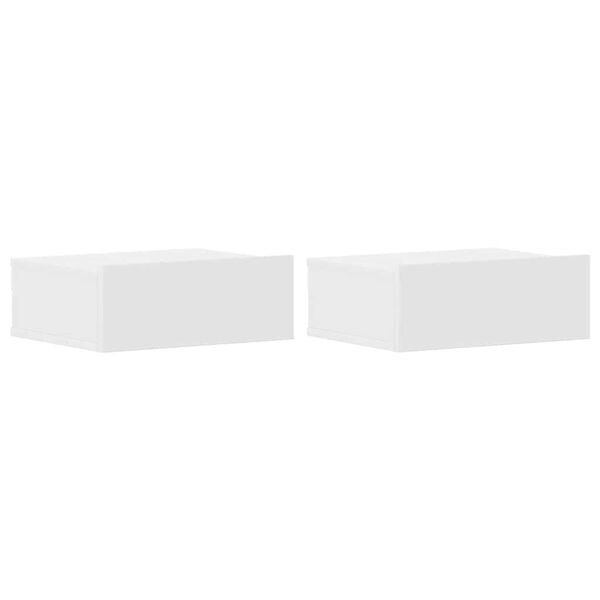 vidaXL Floating Nightstands 2 pcs White 40x30x15cm Engineered Wood
