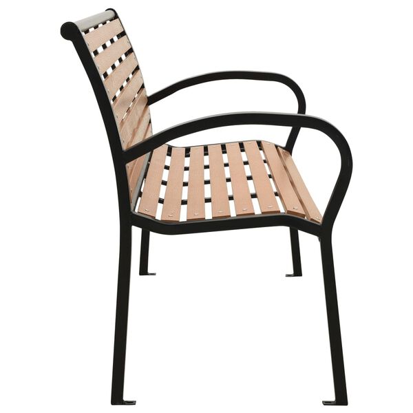vidaXL Garden Bench Black and Brown 116 cm Steel and WPC
