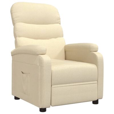 vidaXL Recliner Chair Cream Fabric, cream vidaXL Recliner Chair Cream Fabric
