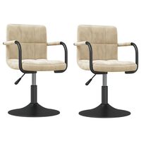 vidaXL Swivel Dining Chairs 2 pcs Cream Velvet, cream vidaXL Swivel Dining Chairs 2 pcs Cream Velvet