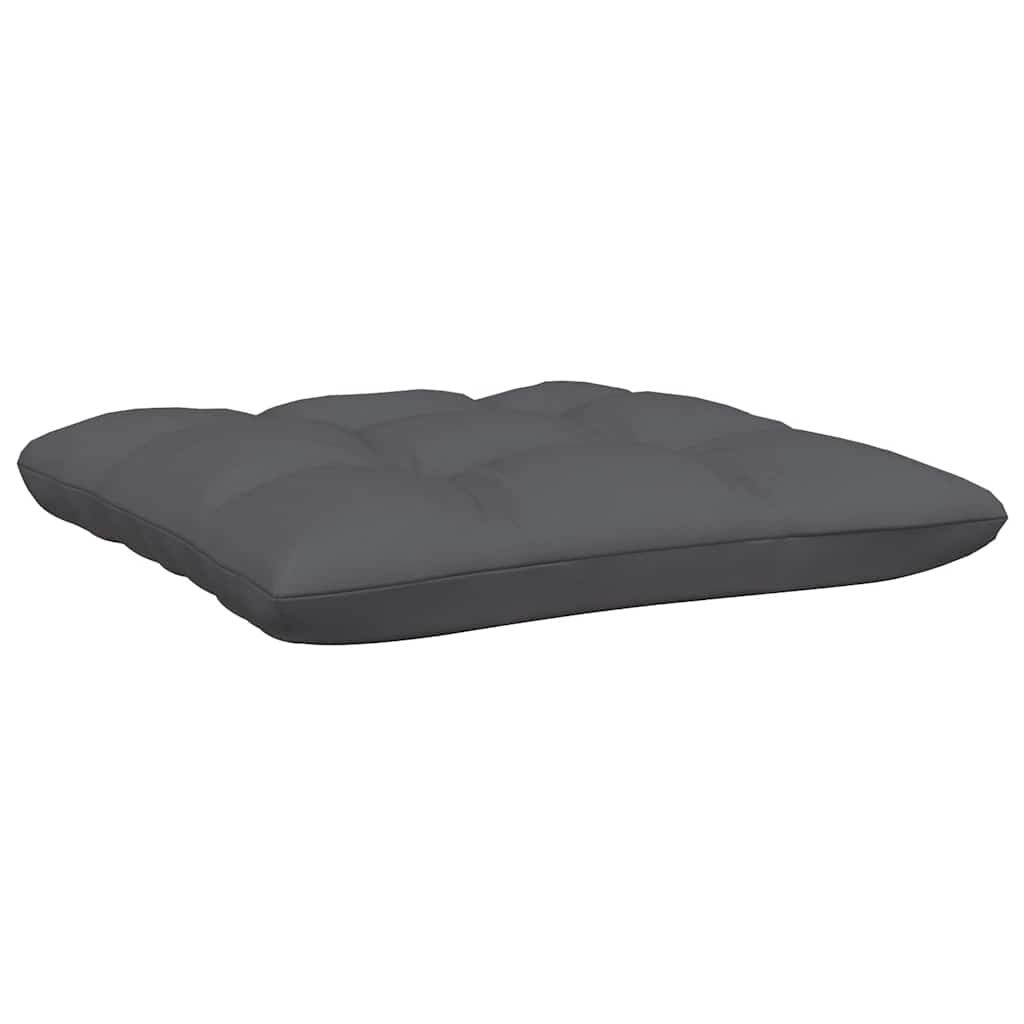 vidaXL Garden Footstool with Anthracite Cushion Black Solid Pinewood