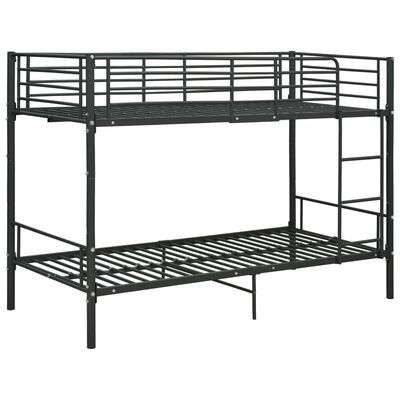 vidaXL Bunk Bed without Mattress Black Metal 90x200cm, black vidaXL Bunk Bed without Mattress Black Metal 90x200cm