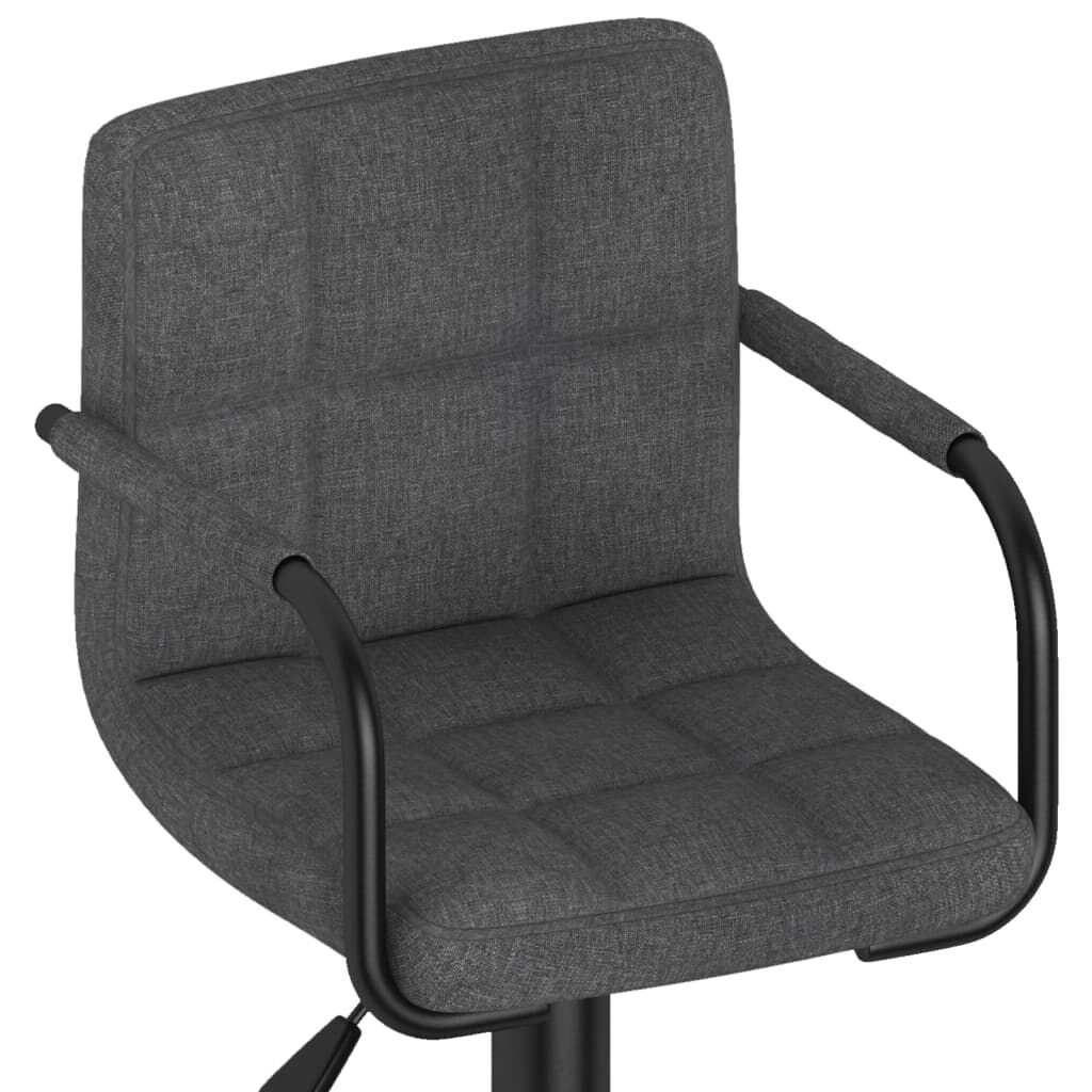 vidaXL Bar Stools 2 pcs Dark Grey Fabric