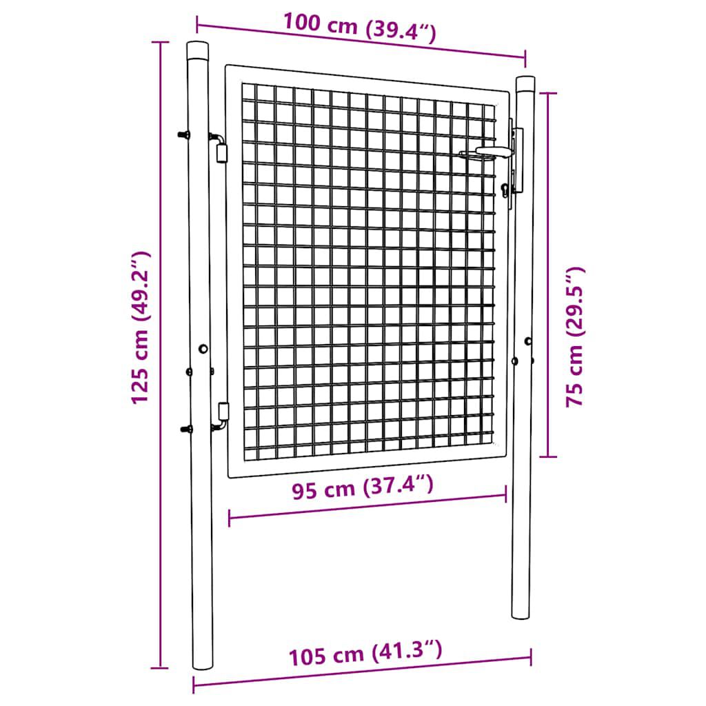 vidaXL Fence Gate Steel 100x75 cm Green