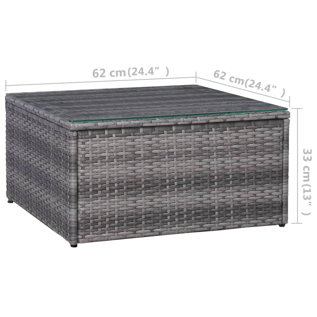 vidaXL 5 Piece Garden Sofa Set with Cushions & Pillows Poly Rattan Grey