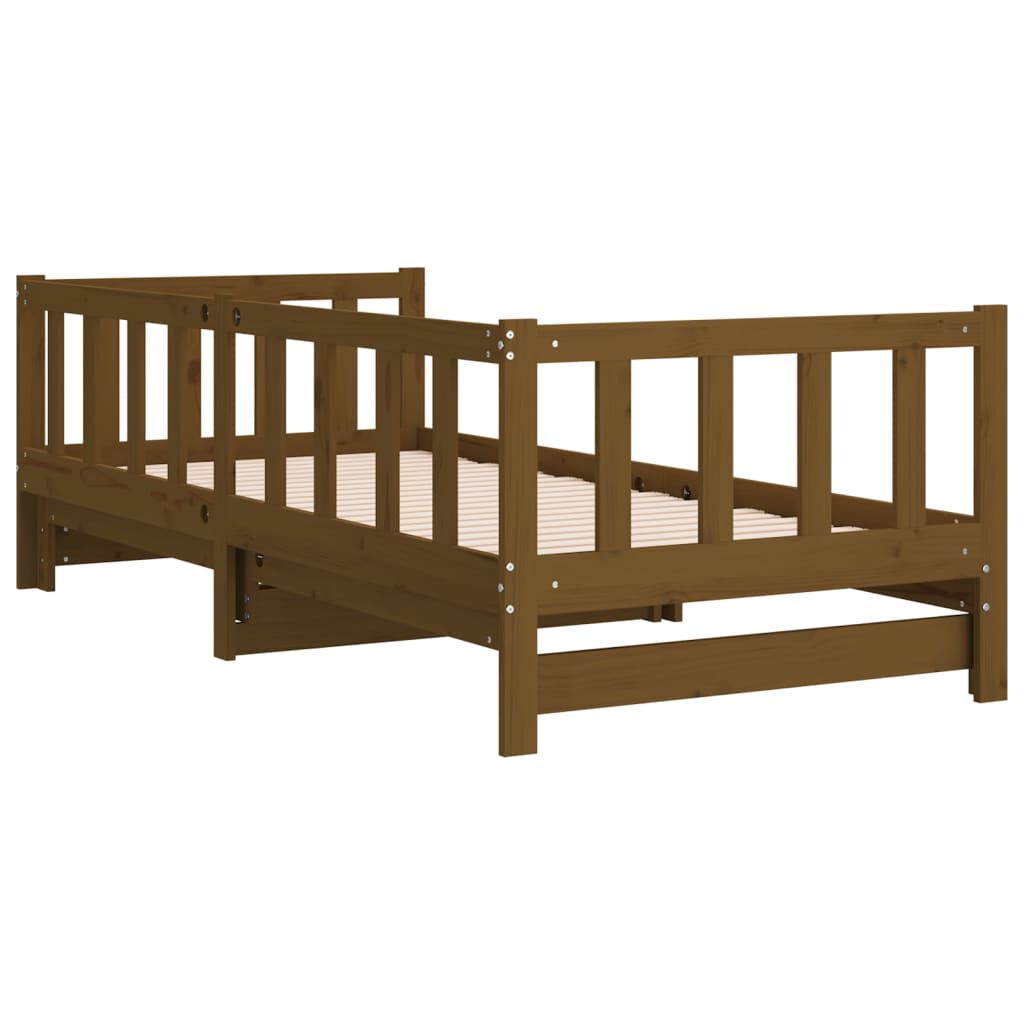 vidaXL Pull-out Day Bed without Mattress Honey Brown 2x(90x200)cm