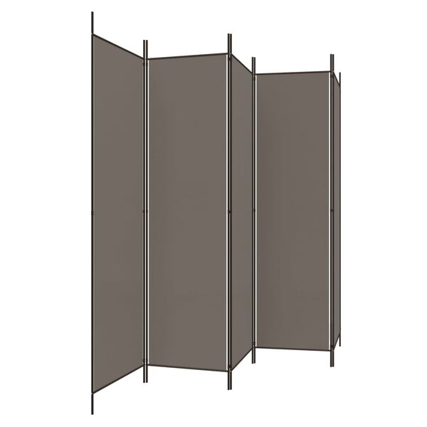 vidaXL 5-Panel Room Divider Anthracite 250x220 cm Fabric