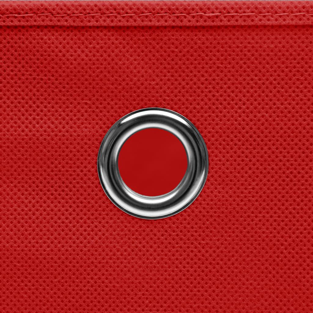 vidaXL Storage Boxes 10 pcs Non-woven Fabric 28x28x28 cm Red