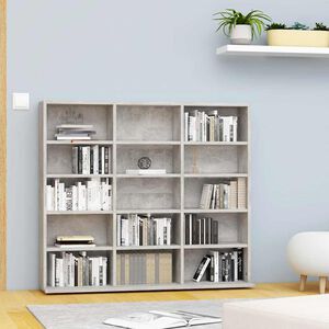 vidaXL CD Cabinet Concrete Grey 100x23x89,5 cm Engineered Wood