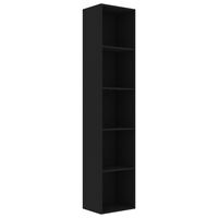 vidaXL Book Cabinet Black 40x30x189 cm Engineered Wood, black vidaXL Book Cabinet Black 40x30x189 cm Engineered Wood