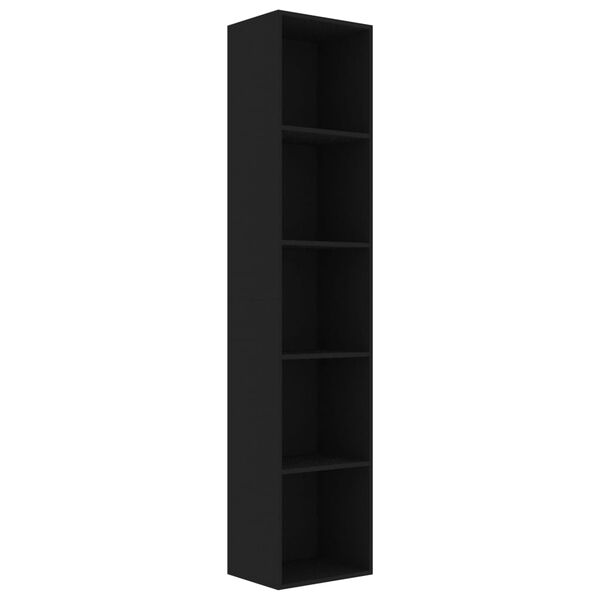 vidaXL Book Cabinet Black 40x30x189 cm Engineered Wood