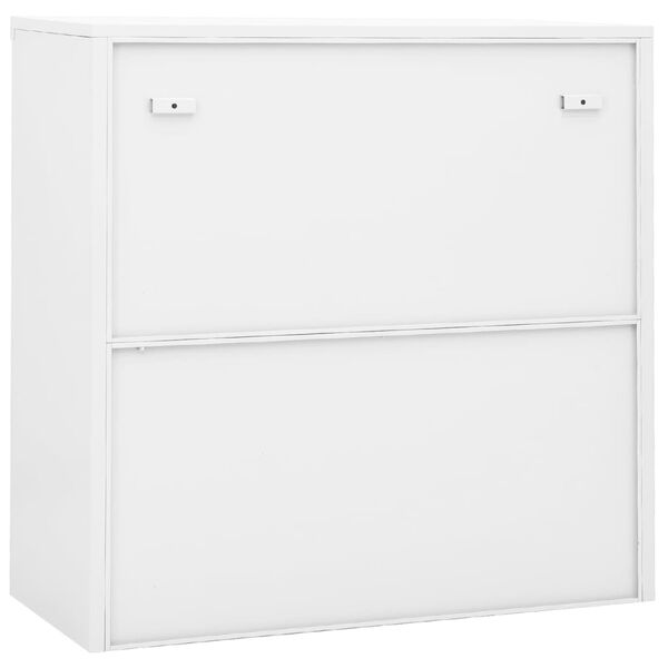 vidaXL Office Cabinet with Sliding Door White 90x40x90 cm Steel