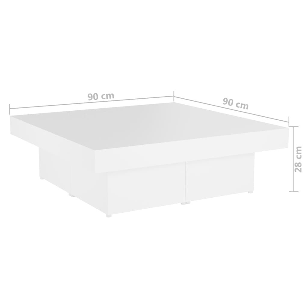 vidaXL Coffee Table White 90x90x28 cm Engineered Wood