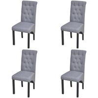 vidaXL Dining Chairs 4 pcs Light Grey Fabric, light grey vidaXL Dining Chairs 4 pcs Light Grey Fabric