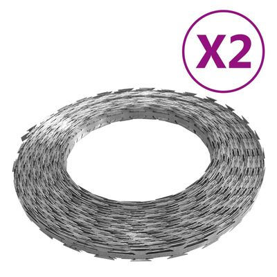 vidaXL BTO-22 Razor Wires 2 pcs 100 m Steel,  vidaXL BTO-22 Razor Wires 2 pcs 100 m Steel