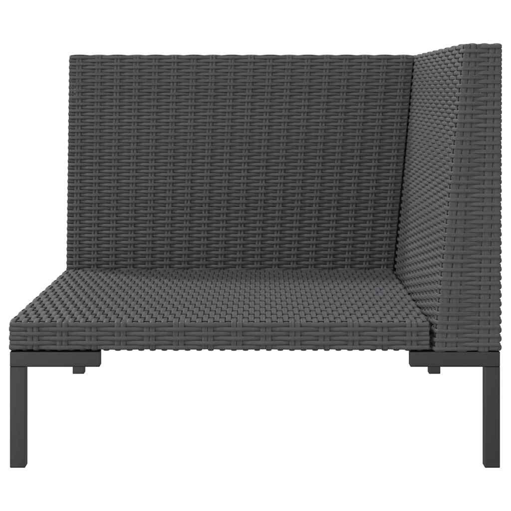 vidaXL Garden Sofa with Cushions Half Round Poly Rattan