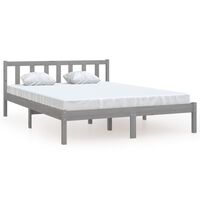 vidaXL Bed Frame without Mattress Grey Solid Wood 120x200 cm, grey vidaXL Bed Frame without Mattress Grey Solid Wood 120x200 cm