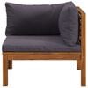 vidaXL 2 Piece Sofa Set with Dark Grey Cushions Solid Acacia Wood