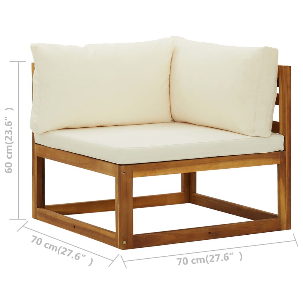 vidaXL Sectional Corner Sofas 2 pcs with Cushions Cream White
