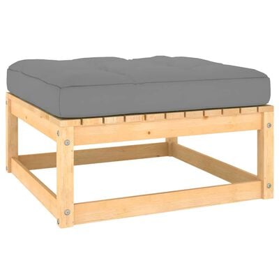 vidaXL 3 Piece Garden Lounge Set with Cushions Solid Pinewood, natural vidaXL 3 Piece Garden Lounge Set with Cushions Solid Pinewood