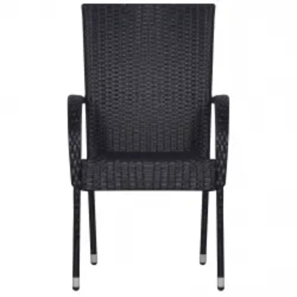 vidaXL 5 Piece Outdoor Dining Set Black