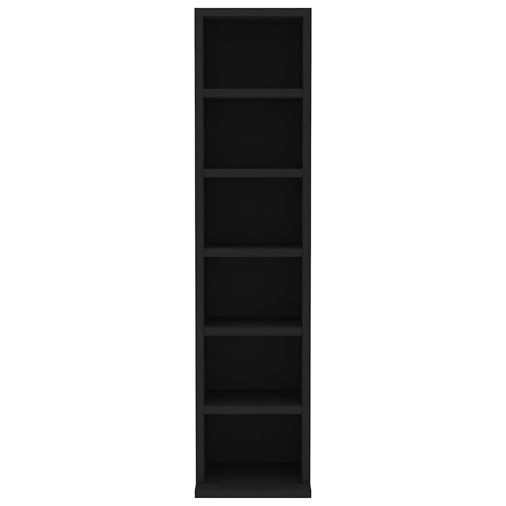 vidaXL CD Cabinet Black 21x20x88 cm Engineered Wood