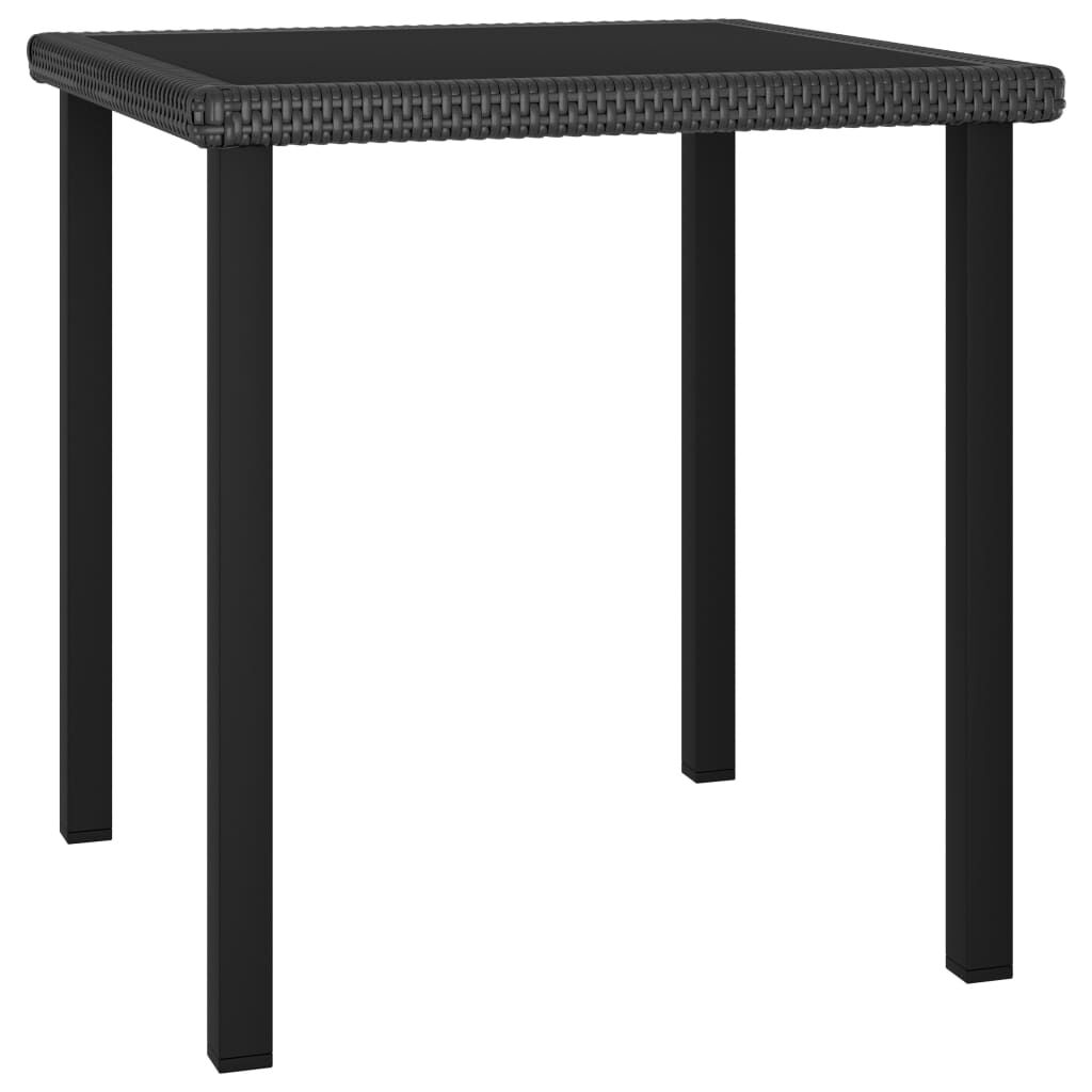 vidaXL 3 Piece Garden Dining Set Poly Rattan Black