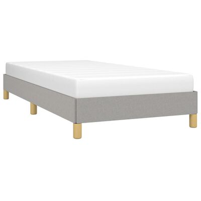 vidaXL Bed Frame without Mattress Light Grey 92x187 cm Single Fabric